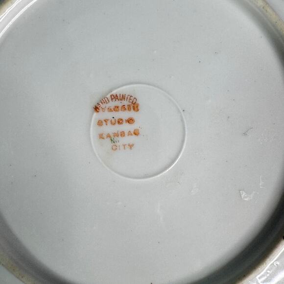 Lot of 2 Vintage Hand Painted Welsbach Studio Kansas City Floral Plates 6.5" - Picture 4 of 12